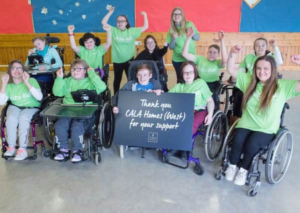 Glasgow Whizz-Kidz Club in Cumbernauld thank Cala Homes (West) for their support