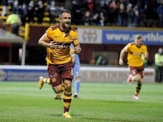 Peter Hartley scored three goals in 17 league and cup appearances for Motherwell in the first half of the season (Pic by Michael Gillen)