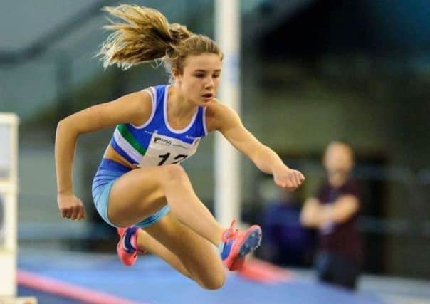 Jenna Hilditch from Bearsden broke the Scottish under-13 60m hurdles record