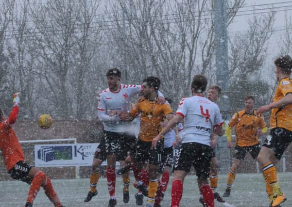 Clyde battled in difficult conditions at Annan (pic by Alan Watson)
