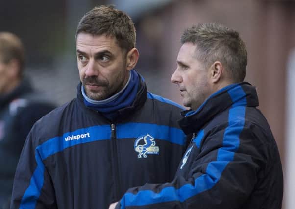 It was a difficult night at Ainslie Park for Colts co-managers Craig McKinlay and James Orr (library pic)