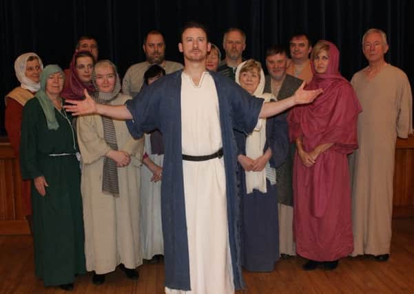 The cast of the Passion Play led by Bellshill actor Nicky Elliot who plays Jesus. Pic: Malcolm Cunningham