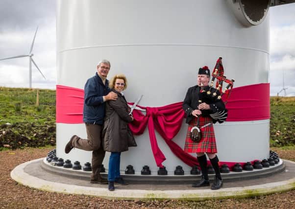 The official opening of the Falck Renewables Auchrobert Windfarm, near Kirkmuirhill.
