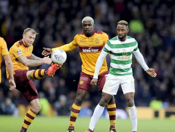 Cedric Kipre (centre) is now available for Motherwell's next game against Rangers (Pic by Michael Gillen)