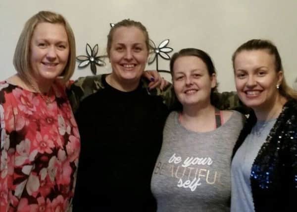 Stand Up To Cancer Bake Off organiser Lyndsey Gillhaney (far right) with her sisters (l-r) Keliann, Gillian and Janie