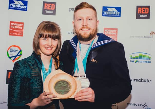 Brett Wild and Millie Knight won the Sporting Teamwork award at the Nordoff Robbins Scottish Sporting Awards (pic  Alice Hadden, Nordoff Robbins Scotland)