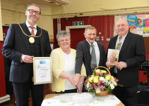 The Hendersons celebrated 60 years of marriage with the help of the Provost and Deputy Lieutenant McKenzie.