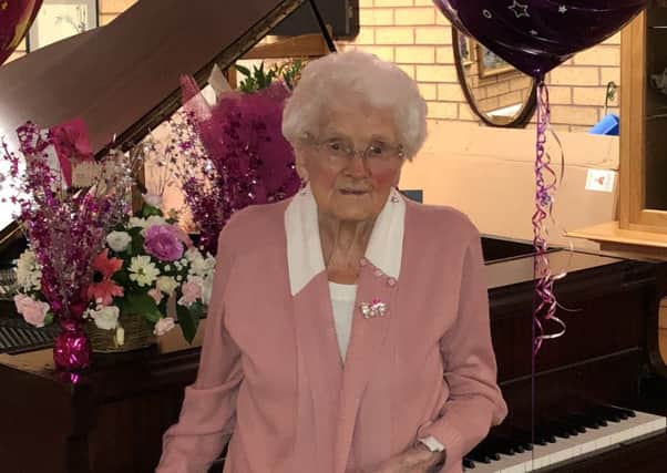 Agnes (Nan) Henderson celebrating her 104 birthday.