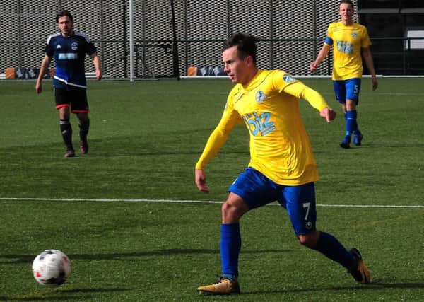 Stephen O'Neill struck twice for Cumbernauld Colts on his return from injury (pic by Alex Miller)