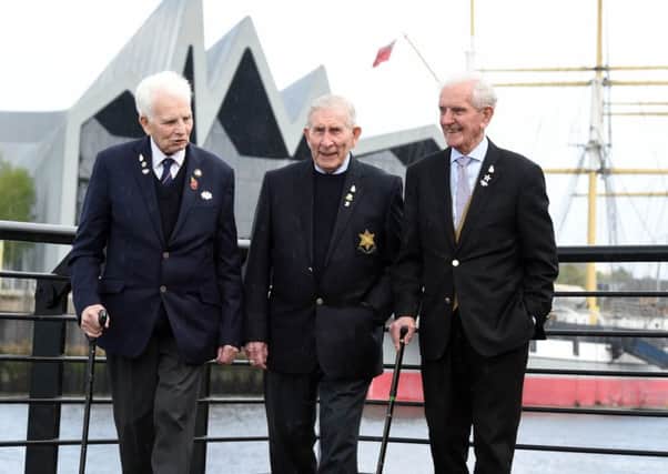 From left veterans Bernard Roberts, James Docherty, and Edwin Leadbetter.