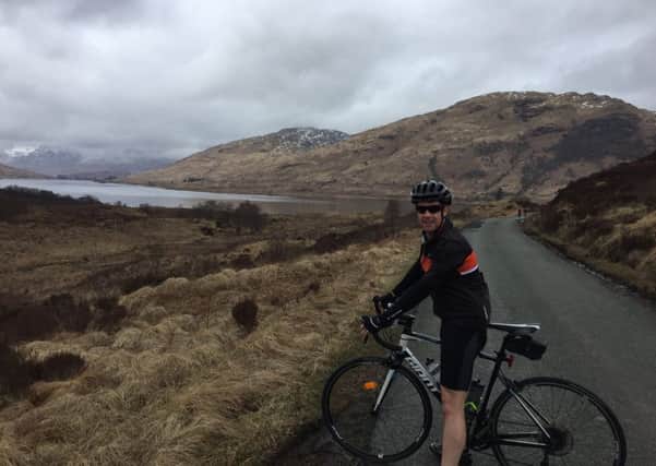 On his bike...Ross Greig has already successfully completed a triathlon but doing seven in seven consecutive days will be his biggest challenge to date.