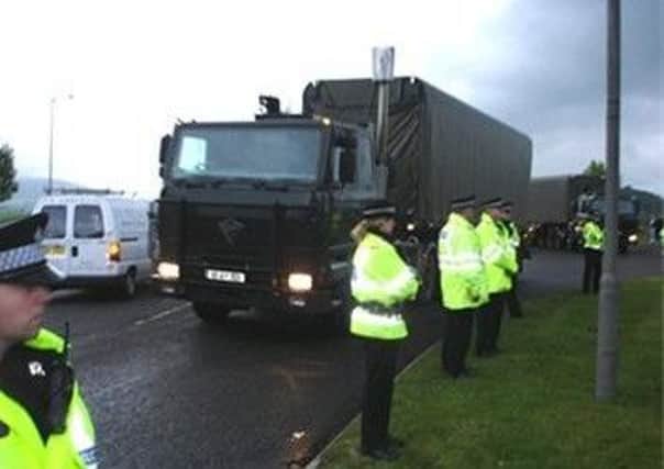 Convoys sometimes pass through South Lanarkshire on their way to England.