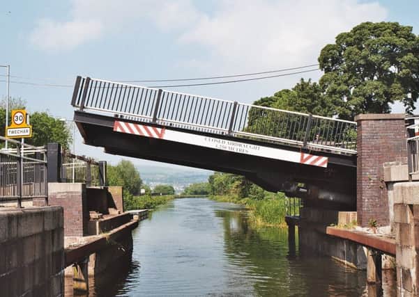 The lift bridge over the canal at Twechar has been shut since February