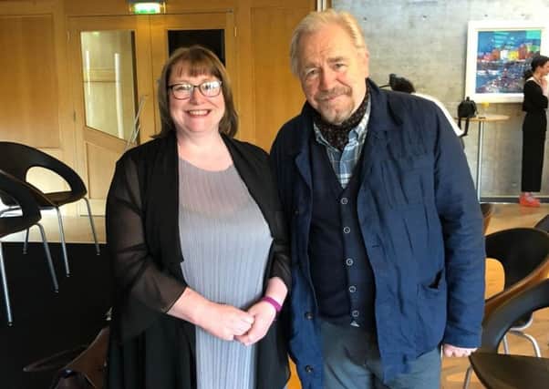 Motherwell and Wishaw MSP Clare Adamson with actor Brian Cox