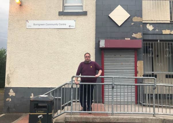 Kilsyth councillor Mark Kerr outside Burngreen Community Centre