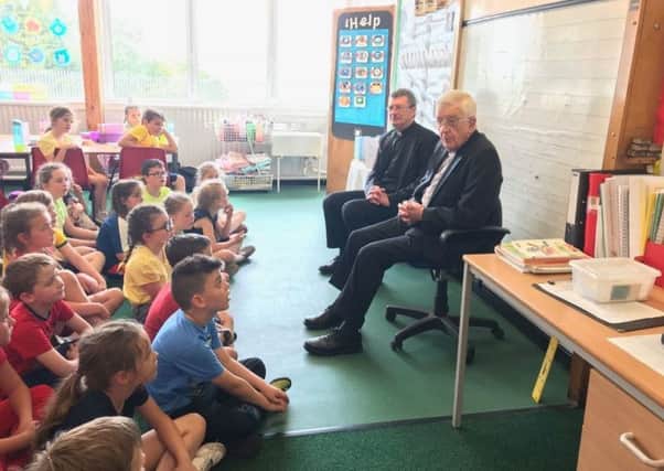 Bishop Peter Moran visits Holy Cross Primary in Croy