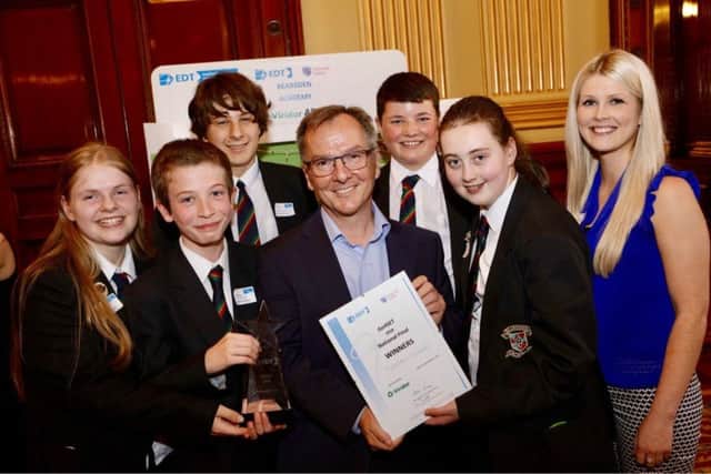 S2 pupils at Bearsden Academy won the Go4SET eco-challenge at Glasgow City Chambers.