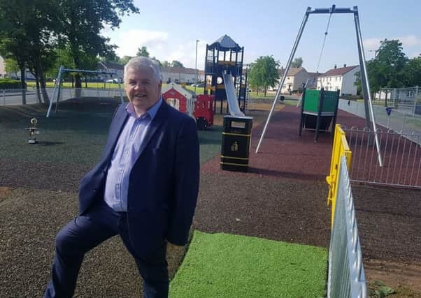 Hugh Gaffney at Juniper Park in Viewpark which his council salary helped pay for