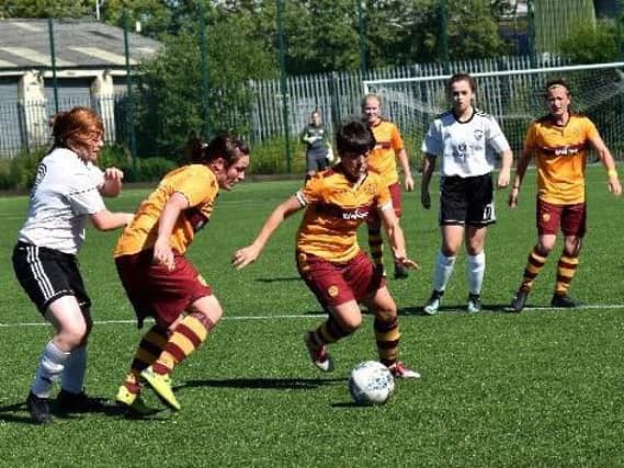 Action from Motherwell Ladies 7-0 thrashing of Glasgow Girls (Pic by Sally Neil)