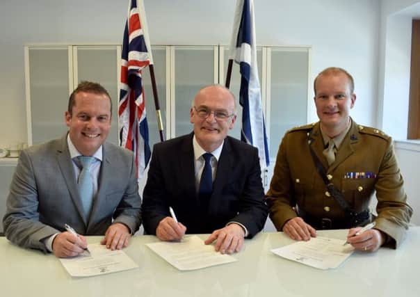 Joint Leaders Polson and  Moody, with Lt Col Matt Sheldrick.