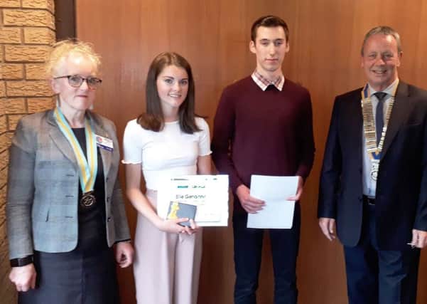 Rotary Young Photographer competition winners Ellie Glendinning from Greenfaulds High and Connor Campbell of Cumbernauld Academy