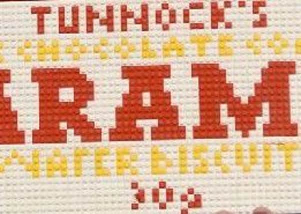 The Tunnock's Caramel Wafer that Graeme Wells made out of Lego. Pic: SWNS