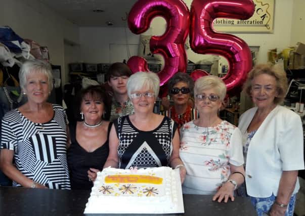 Margaret Keeper celebrates Sew Quicks 35th anniversary with customers and staff