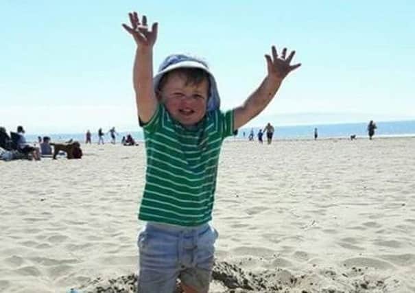 Leon ,2 , celebrates the summer on Troon beach. Submitted by Kirsty et John.