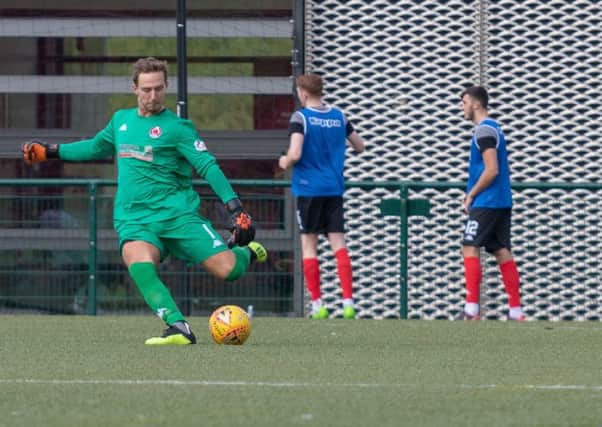 Clyde keeper Blair Currie made two vital saves against Cowdenbeath (pic by Alastair Hendrie)
