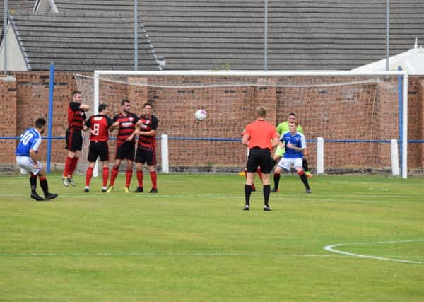 Action from Rob Roy's clash with Irvine Meadow (pic by Neil Anderson)
