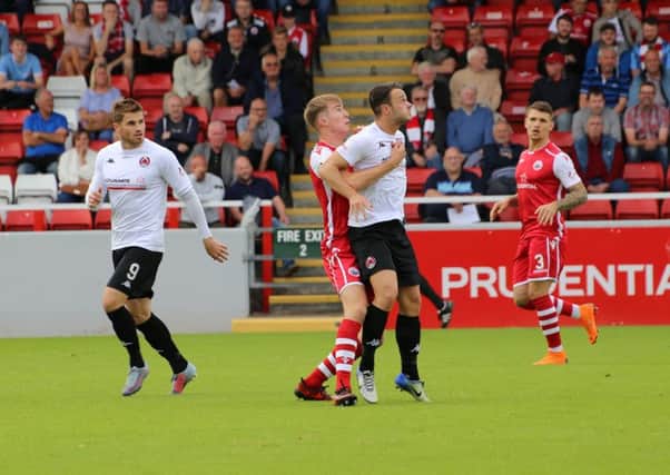 David Goodwillie and Ally Love were a handful for the Stirling Albion defence (pic by Craig Black Photography)