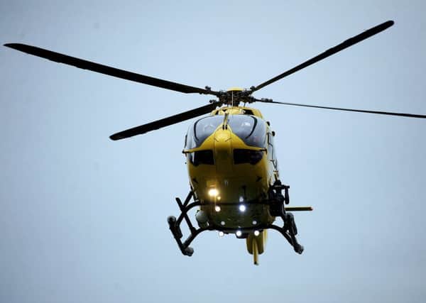 Scottish Air Ambulance attended the scene in Blackwood.