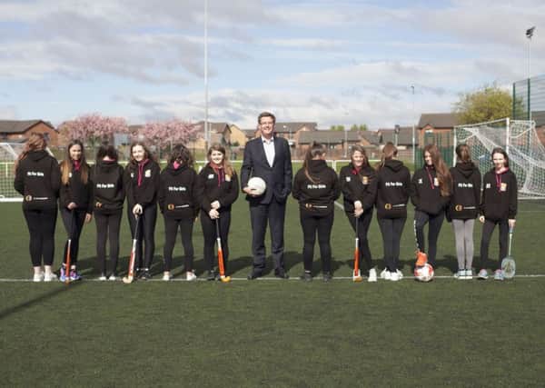 UKSE's Scott Webb with members of the Fit for Girls team