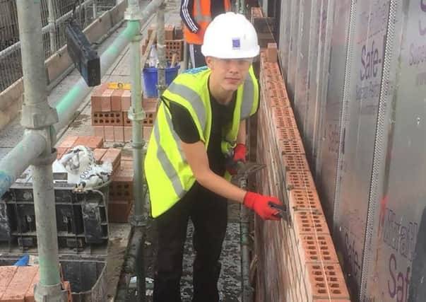 Morgan Stanway, who has started work on the Cumbernauld Academy and theatre project through a partnership programme involving local contractors.