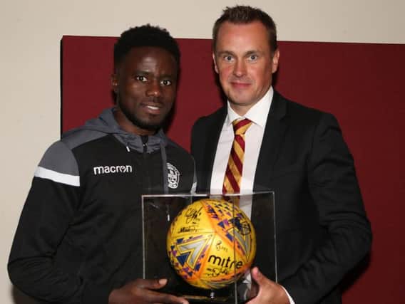 The sight of Motherwells Gael Bigirimana being presented with a man of the match award has been a common one this season (Pic by Ian McFadyen)