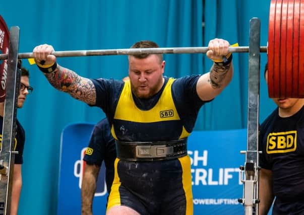 Mark Macqueen on his way to his first British powerlifting title