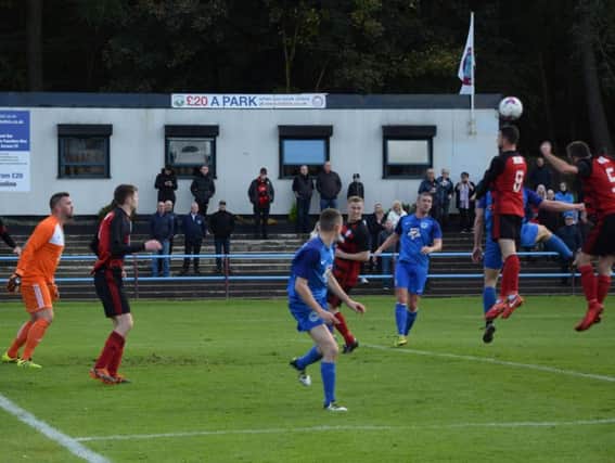 Action from Saturday's clash at Guy's Meadow between Rob Roy and Cumnock (pic by Neil Anderson)