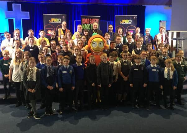 Some of the new Junior Road Safety Officers from schools across North Lanarkshire
