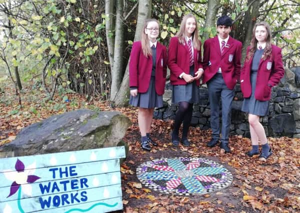 S3 St Ninian's pupils unveil their mosaic at Barrhead Water Works