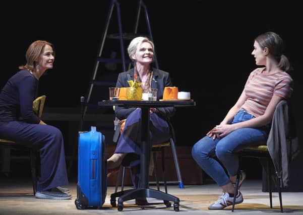 Still Alice cast, left to right, Eva Pope as herself, Sharon Small as Alice and Ruth Ollman as Lydia. (Photo: Geraint Lewis).
