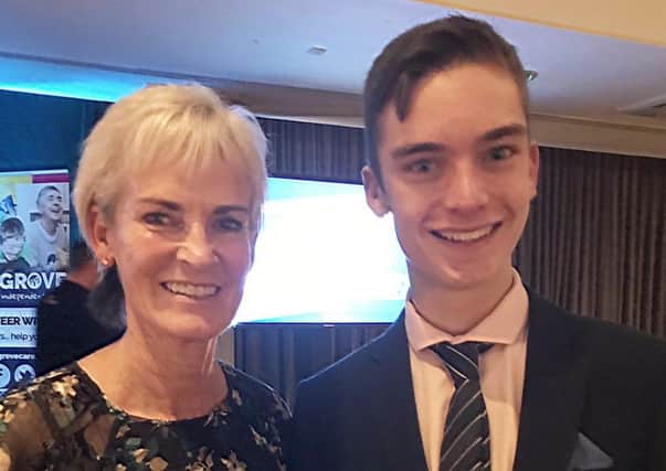 Judy Murray OBE with Cormac OHara from Newton Mearns who has been named as Cosgrove Care's Young Ambassador