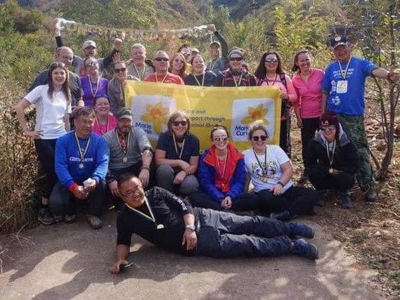 The Great Wall Marie Curie team that Stephen (far left at rear) joined in memory of his late wife