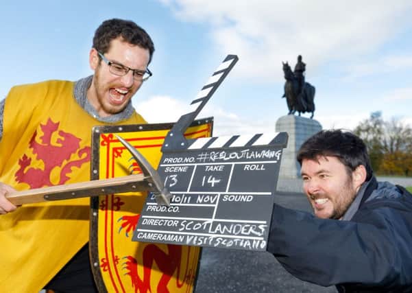 On the trail...#Scotlanders David Weinczok (left) and Neil Robertson will be following in the footsteps of Robert the Bruce this weekend, as they trace the king's real locations and those used in the new Netflix movie, Outlaw King.
