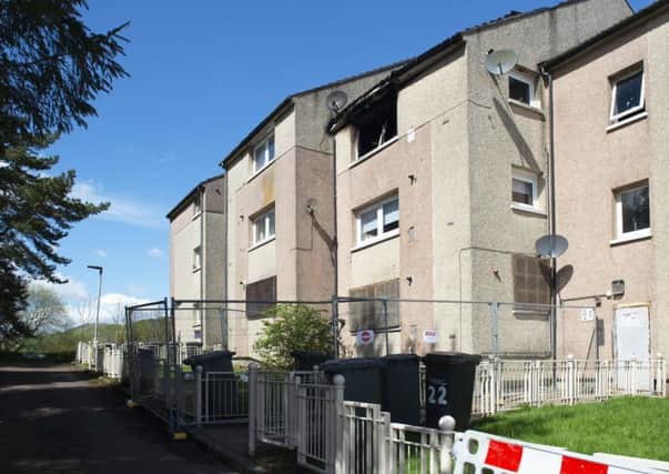 There was substantial damage to the flats in Rennie Road caused by the fire in May