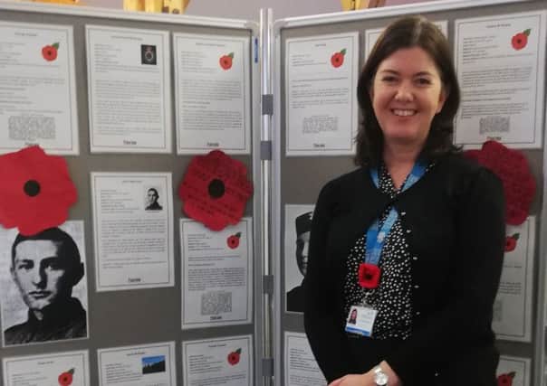 Amanda Robb with part of the WW1 display