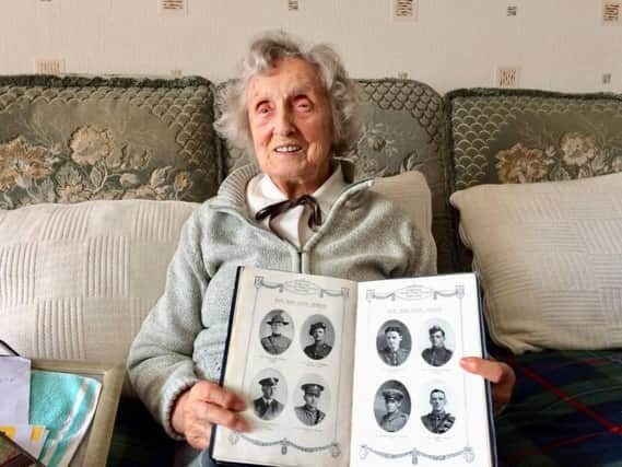 The 101-year-old Janie Stewart is now the custodian of a copy of Carlukes Kirkton Church Roll of Honour