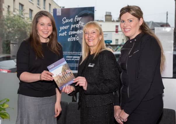 Aileen Campbell, Cabinet Secretary for Communities and Local Government, joins Marlene Shiels, chief executive Capital Credit Union, and Jessica Graham, member of Capital Credit Union, to promote the new campaign.