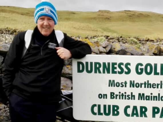 Stuart Macfarlane is pictured on the day he played at Durness, Great Britains most northerly golf club