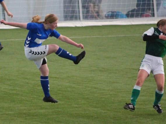 Carlukes Rosie in action during final victory over Hibs (Submitted pic)