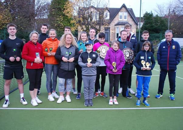 Prize winners at the Drumchapel tennis tournament